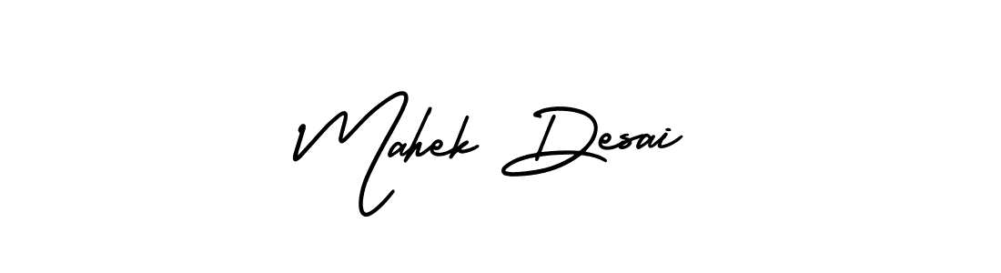 How to Draw Mahek Desai signature style? AmerikaSignatureDemo-Regular is a latest design signature styles for name Mahek Desai. Mahek Desai signature style 3 images and pictures png