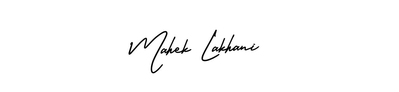This is the best signature style for the Mahek Lakhani name. Also you like these signature font (AmerikaSignatureDemo-Regular). Mix name signature. Mahek Lakhani signature style 3 images and pictures png