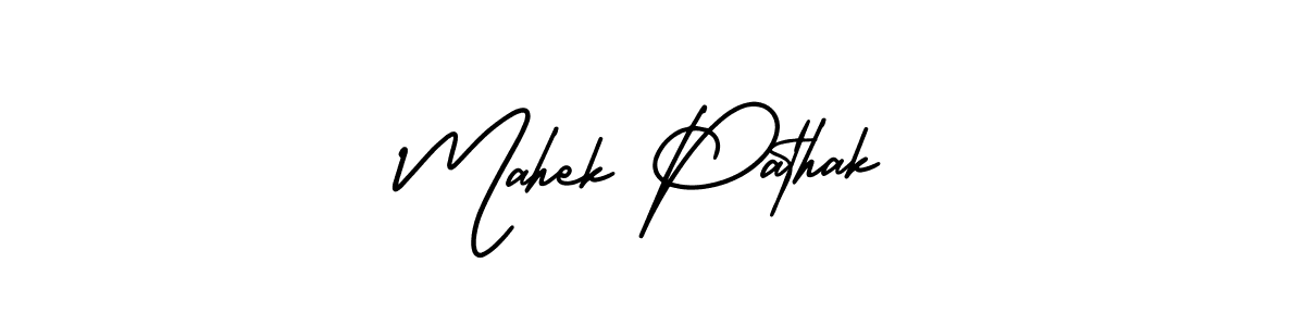 How to Draw Mahek Pathak signature style? AmerikaSignatureDemo-Regular is a latest design signature styles for name Mahek Pathak. Mahek Pathak signature style 3 images and pictures png