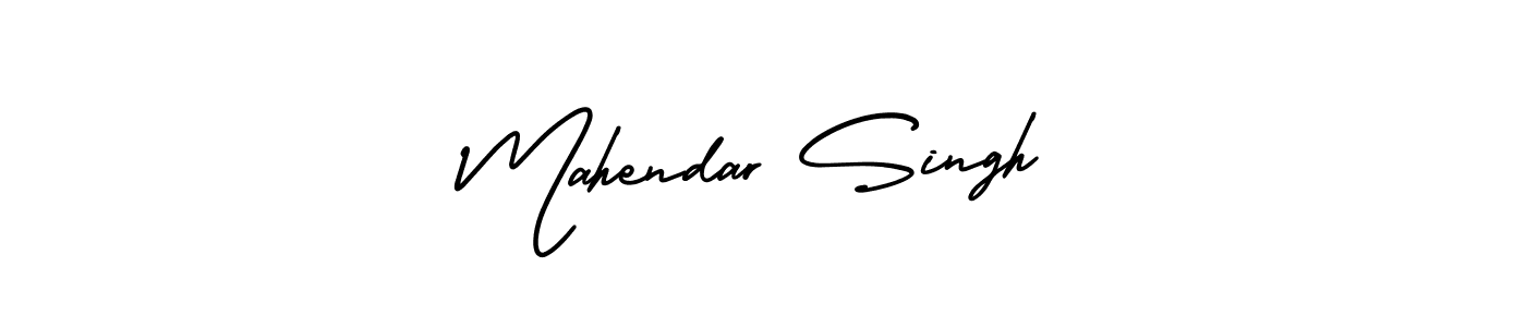 The best way (AmerikaSignatureDemo-Regular) to make a short signature is to pick only two or three words in your name. The name Mahendar Singh include a total of six letters. For converting this name. Mahendar Singh signature style 3 images and pictures png