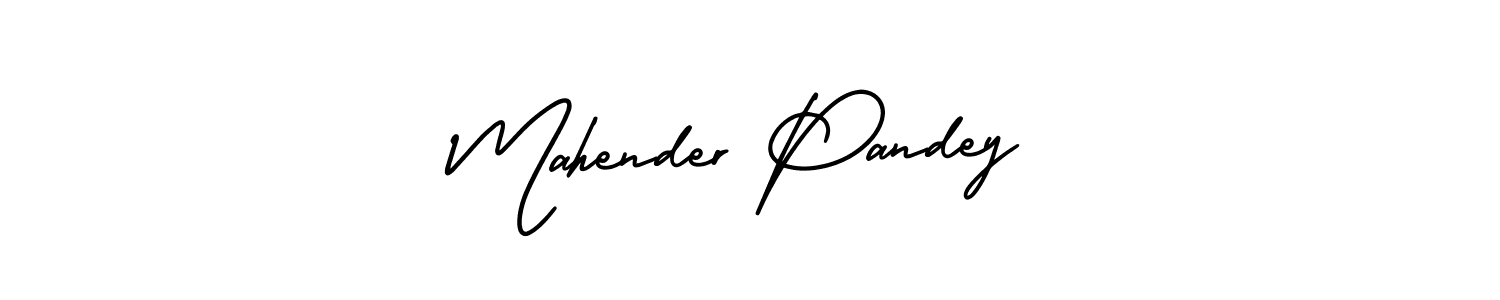 AmerikaSignatureDemo-Regular is a professional signature style that is perfect for those who want to add a touch of class to their signature. It is also a great choice for those who want to make their signature more unique. Get Mahender Pandey name to fancy signature for free. Mahender Pandey signature style 3 images and pictures png