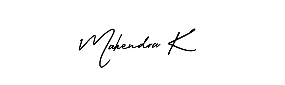 Make a beautiful signature design for name Mahendra K. With this signature (AmerikaSignatureDemo-Regular) style, you can create a handwritten signature for free. Mahendra K signature style 3 images and pictures png