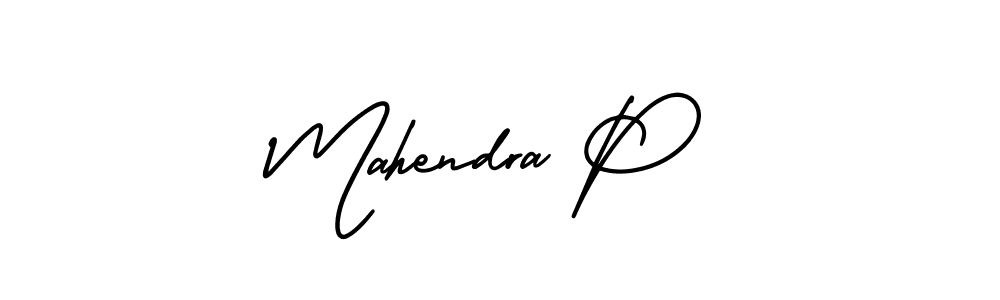 Mahendra P stylish signature style. Best Handwritten Sign (AmerikaSignatureDemo-Regular) for my name. Handwritten Signature Collection Ideas for my name Mahendra P. Mahendra P signature style 3 images and pictures png