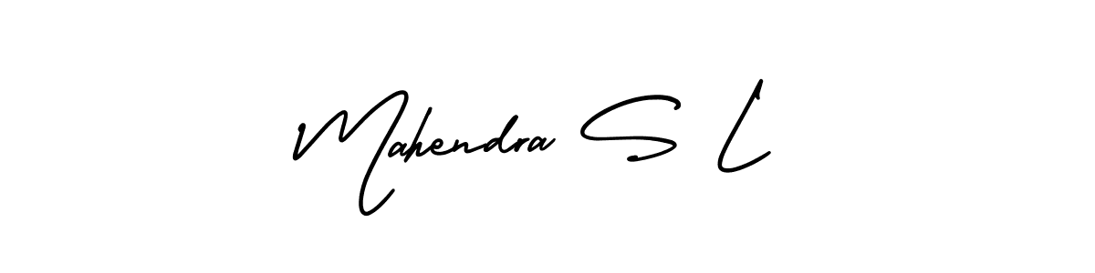 The best way (AmerikaSignatureDemo-Regular) to make a short signature is to pick only two or three words in your name. The name Mahendra S L include a total of six letters. For converting this name. Mahendra S L signature style 3 images and pictures png