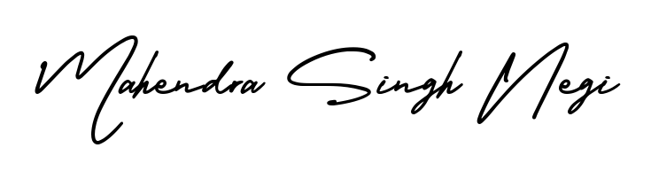 Transform the name Mahendra Singh Negi into a signature masterpiece using AmerikaSignatureDemo-Regular font. Ideal for photographers, artists, and creators looking for watermarks. Mahendra Singh Negi signature style 3 images and pictures png