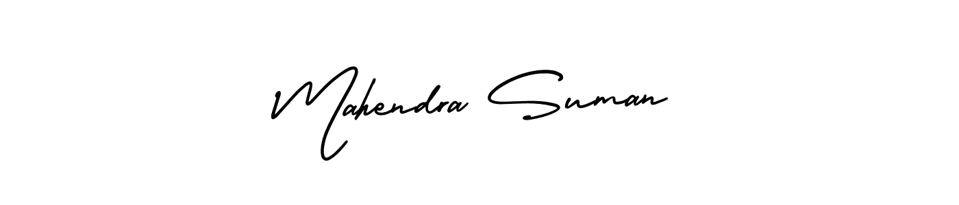 AmerikaSignatureDemo-Regular is a professional signature style that is perfect for those who want to add a touch of class to their signature. It is also a great choice for those who want to make their signature more unique. Get Mahendra Suman name to fancy signature for free. Mahendra Suman signature style 3 images and pictures png