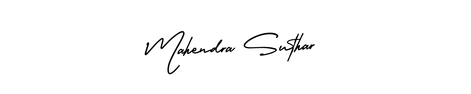Mahendra Suthar stylish signature style. Best Handwritten Sign (AmerikaSignatureDemo-Regular) for my name. Handwritten Signature Collection Ideas for my name Mahendra Suthar. Mahendra Suthar signature style 3 images and pictures png