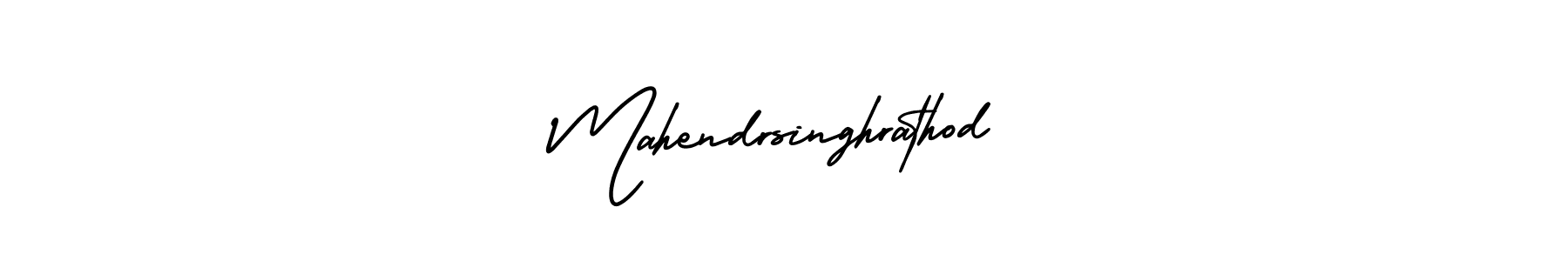 You should practise on your own different ways (AmerikaSignatureDemo-Regular) to write your name (Mahendrsinghrathod) in signature. don't let someone else do it for you. Mahendrsinghrathod signature style 3 images and pictures png