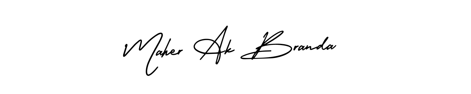 How to make Maher Ak Branda name signature. Use AmerikaSignatureDemo-Regular style for creating short signs online. This is the latest handwritten sign. Maher Ak Branda signature style 3 images and pictures png