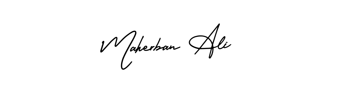 AmerikaSignatureDemo-Regular is a professional signature style that is perfect for those who want to add a touch of class to their signature. It is also a great choice for those who want to make their signature more unique. Get Maherban Ali name to fancy signature for free. Maherban Ali signature style 3 images and pictures png