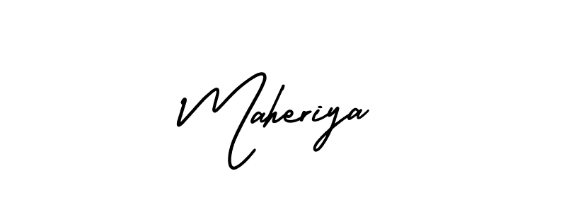 How to make Maheriya signature? AmerikaSignatureDemo-Regular is a professional autograph style. Create handwritten signature for Maheriya name. Maheriya signature style 3 images and pictures png