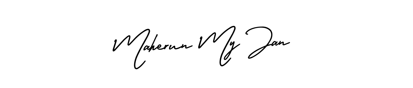 Use a signature maker to create a handwritten signature online. With this signature software, you can design (AmerikaSignatureDemo-Regular) your own signature for name Maherun My Jan. Maherun My Jan signature style 3 images and pictures png