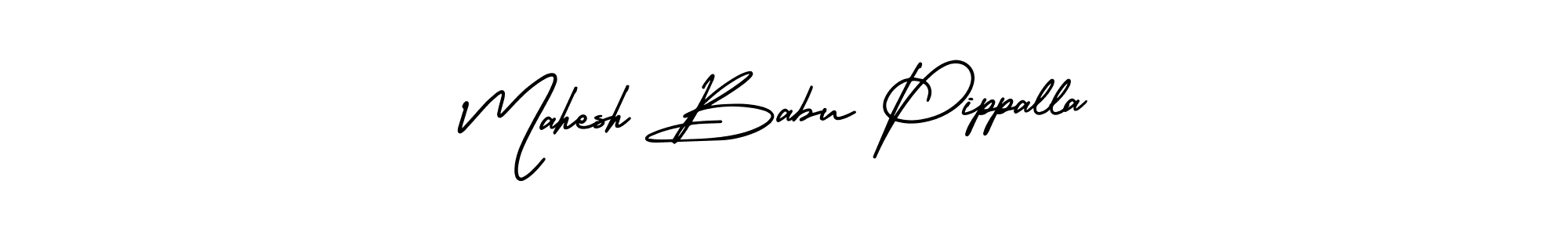 The best way (AmerikaSignatureDemo-Regular) to make a short signature is to pick only two or three words in your name. The name Mahesh Babu Pippalla include a total of six letters. For converting this name. Mahesh Babu Pippalla signature style 3 images and pictures png
