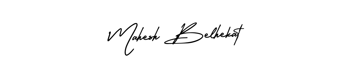 The best way (AmerikaSignatureDemo-Regular) to make a short signature is to pick only two or three words in your name. The name Mahesh Belhekat include a total of six letters. For converting this name. Mahesh Belhekat signature style 3 images and pictures png