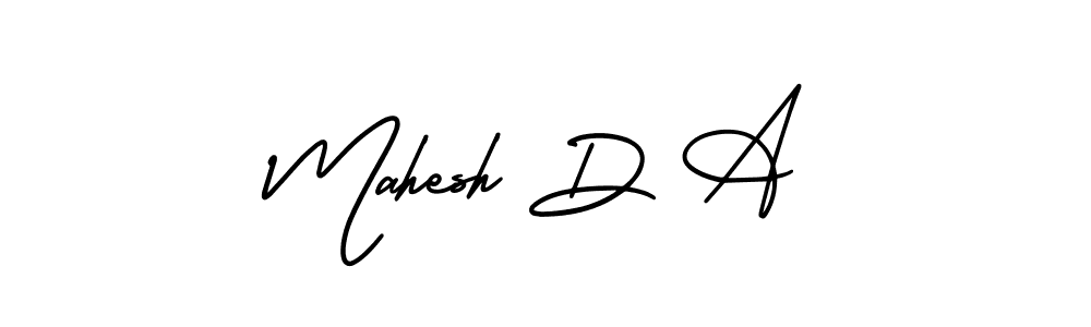 Use a signature maker to create a handwritten signature online. With this signature software, you can design (AmerikaSignatureDemo-Regular) your own signature for name Mahesh D A. Mahesh D A signature style 3 images and pictures png