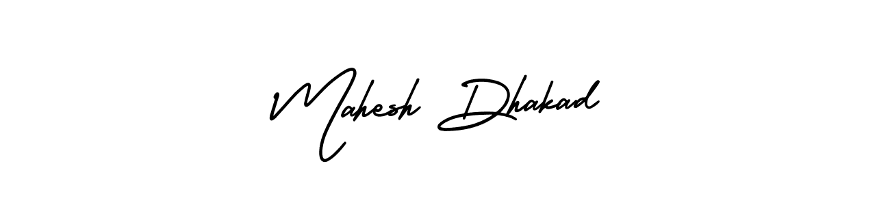 You should practise on your own different ways (AmerikaSignatureDemo-Regular) to write your name (Mahesh Dhakad) in signature. don't let someone else do it for you. Mahesh Dhakad signature style 3 images and pictures png