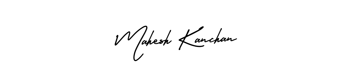 You should practise on your own different ways (AmerikaSignatureDemo-Regular) to write your name (Mahesh Kanchan) in signature. don't let someone else do it for you. Mahesh Kanchan signature style 3 images and pictures png
