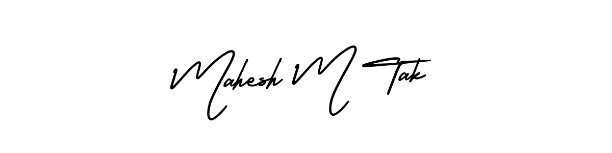 Make a beautiful signature design for name Mahesh M Tak. With this signature (AmerikaSignatureDemo-Regular) style, you can create a handwritten signature for free. Mahesh M Tak signature style 3 images and pictures png