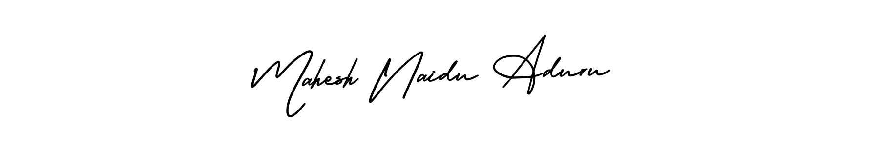 How to make Mahesh Naidu Aduru name signature. Use AmerikaSignatureDemo-Regular style for creating short signs online. This is the latest handwritten sign. Mahesh Naidu Aduru signature style 3 images and pictures png