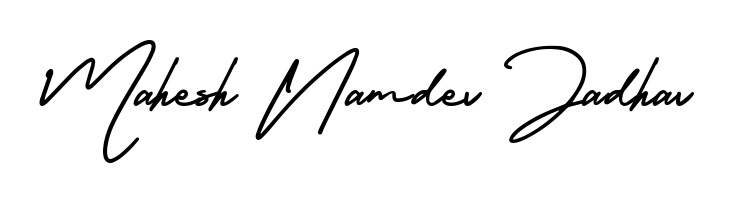 Create a personalized artistic stamp with Mahesh Namdev Jadhav in AmerikaSignatureDemo-Regular font. Perfect for visual artists, designers, and influencers. Mahesh Namdev Jadhav signature style 3 images and pictures png