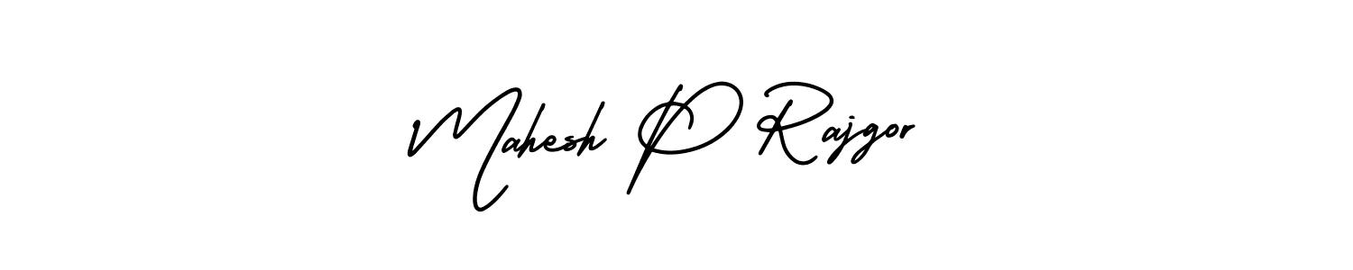 You should practise on your own different ways (AmerikaSignatureDemo-Regular) to write your name (Mahesh P Rajgor) in signature. don't let someone else do it for you. Mahesh P Rajgor signature style 3 images and pictures png