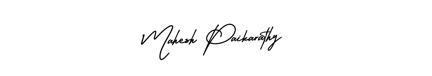 You should practise on your own different ways (AmerikaSignatureDemo-Regular) to write your name (Mahesh Paikarathy) in signature. don't let someone else do it for you. Mahesh Paikarathy signature style 3 images and pictures png