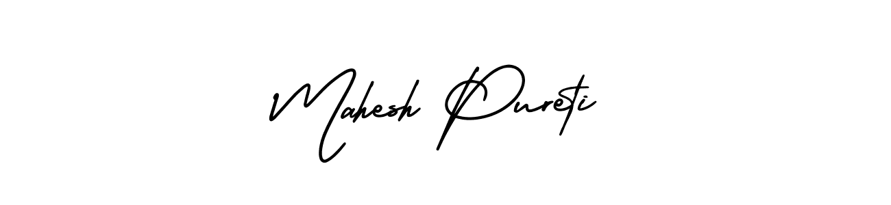 Make a short Mahesh Pureti signature style. Manage your documents anywhere anytime using AmerikaSignatureDemo-Regular. Create and add eSignatures, submit forms, share and send files easily. Mahesh Pureti signature style 3 images and pictures png