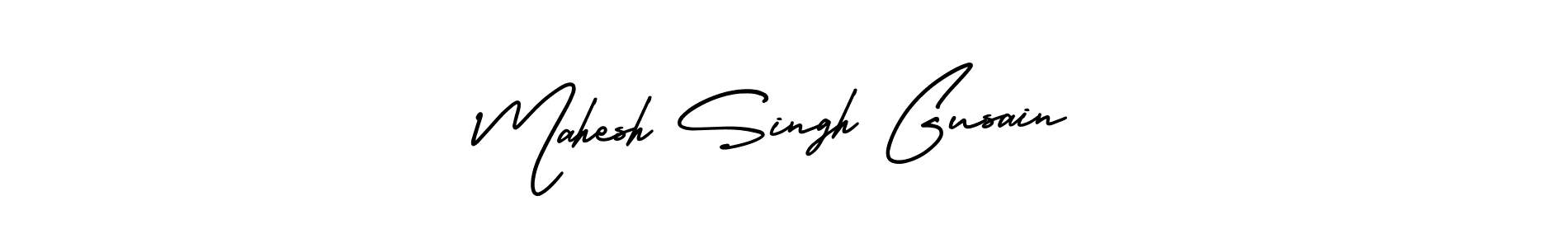 How to make Mahesh Singh Gusain name signature. Use AmerikaSignatureDemo-Regular style for creating short signs online. This is the latest handwritten sign. Mahesh Singh Gusain signature style 3 images and pictures png