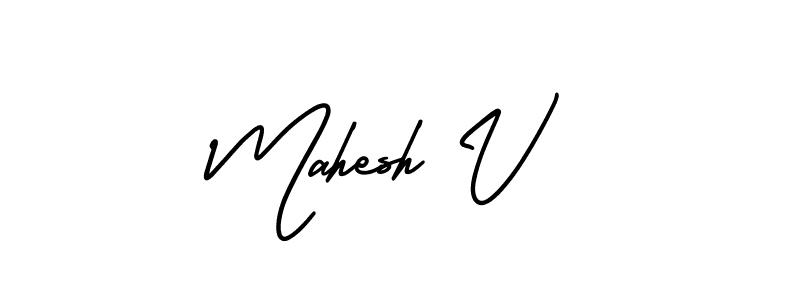 How to make Mahesh V signature? AmerikaSignatureDemo-Regular is a professional autograph style. Create handwritten signature for Mahesh V name. Mahesh V signature style 3 images and pictures png