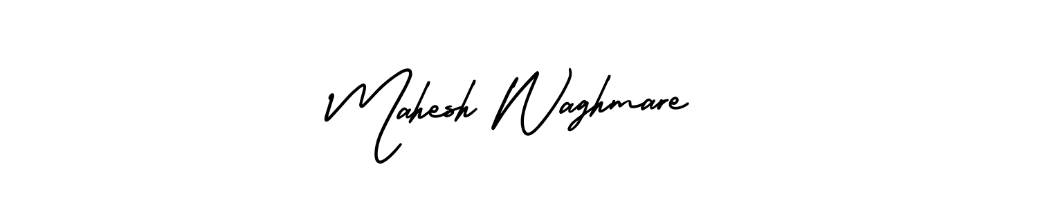 You should practise on your own different ways (AmerikaSignatureDemo-Regular) to write your name (Mahesh Waghmare) in signature. don't let someone else do it for you. Mahesh Waghmare signature style 3 images and pictures png