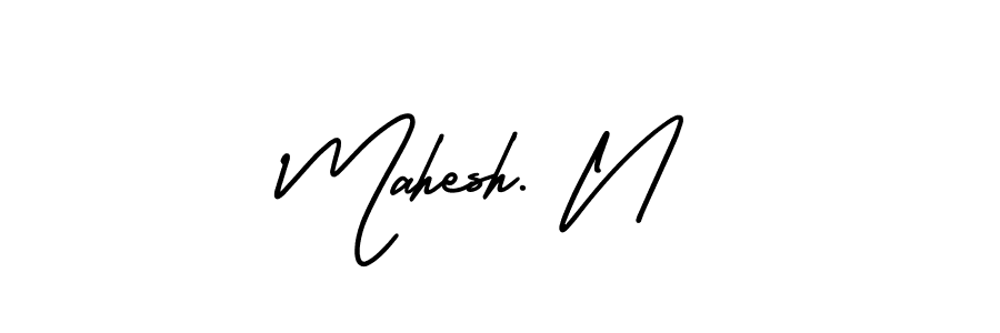 How to make Mahesh. N name signature. Use AmerikaSignatureDemo-Regular style for creating short signs online. This is the latest handwritten sign. Mahesh. N signature style 3 images and pictures png