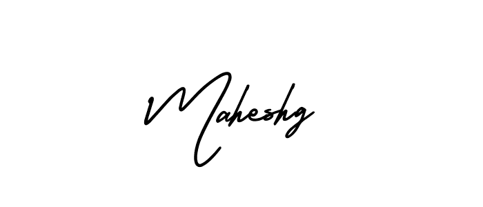 You should practise on your own different ways (AmerikaSignatureDemo-Regular) to write your name (Maheshg) in signature. don't let someone else do it for you. Maheshg signature style 3 images and pictures png