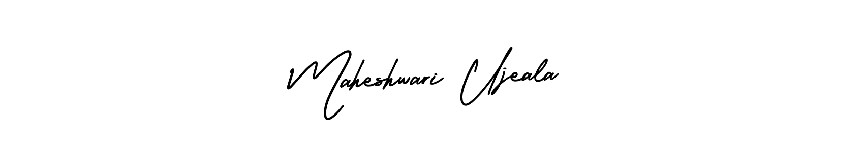 AmerikaSignatureDemo-Regular is a professional signature style that is perfect for those who want to add a touch of class to their signature. It is also a great choice for those who want to make their signature more unique. Get Maheshwari Ujeala name to fancy signature for free. Maheshwari Ujeala signature style 3 images and pictures png