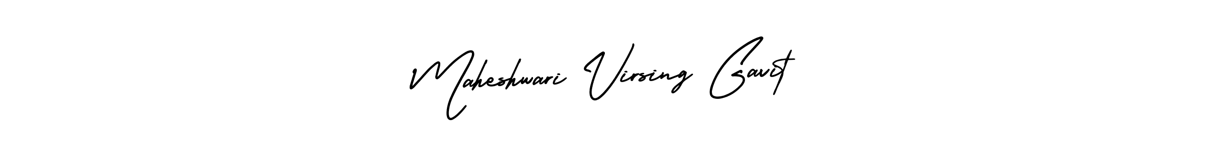 How to make Maheshwari Virsing Gavit name signature. Use AmerikaSignatureDemo-Regular style for creating short signs online. This is the latest handwritten sign. Maheshwari Virsing Gavit signature style 3 images and pictures png
