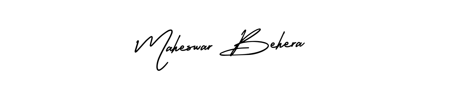 Make a short Maheswar Behera signature style. Manage your documents anywhere anytime using AmerikaSignatureDemo-Regular. Create and add eSignatures, submit forms, share and send files easily. Maheswar Behera signature style 3 images and pictures png