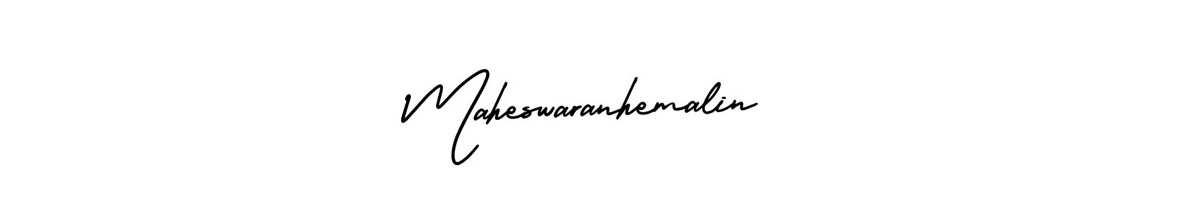 Maheswaranhemalin stylish signature style. Best Handwritten Sign (AmerikaSignatureDemo-Regular) for my name. Handwritten Signature Collection Ideas for my name Maheswaranhemalin. Maheswaranhemalin signature style 3 images and pictures png