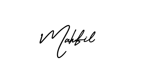 Create a beautiful signature design for name Mahfil. With this signature (AmerikaSignatureDemo-Regular) fonts, you can make a handwritten signature for free. Mahfil signature style 3 images and pictures png