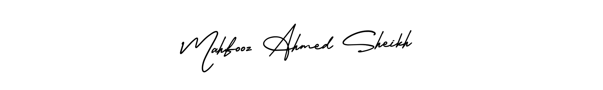 if you are searching for the best signature style for your name Mahfooz Ahmed Sheikh. so please give up your signature search. here we have designed multiple signature styles  using AmerikaSignatureDemo-Regular. Mahfooz Ahmed Sheikh signature style 3 images and pictures png