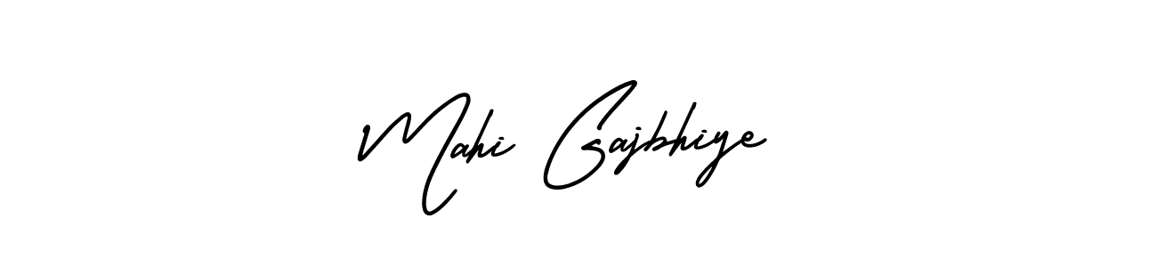 This is the best signature style for the Mahi Gajbhiye name. Also you like these signature font (AmerikaSignatureDemo-Regular). Mix name signature. Mahi Gajbhiye signature style 3 images and pictures png