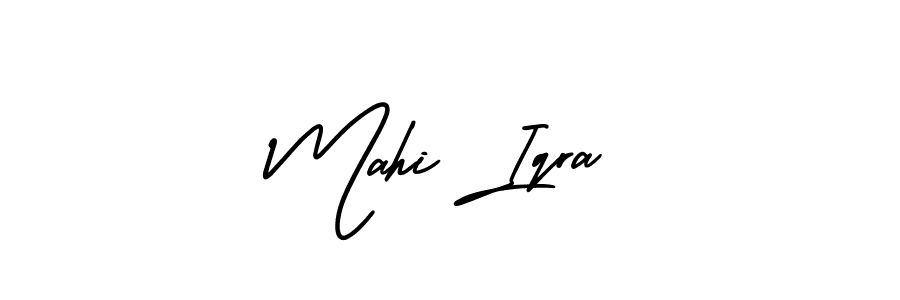 How to make Mahi Iqra signature? AmerikaSignatureDemo-Regular is a professional autograph style. Create handwritten signature for Mahi Iqra name. Mahi Iqra signature style 3 images and pictures png