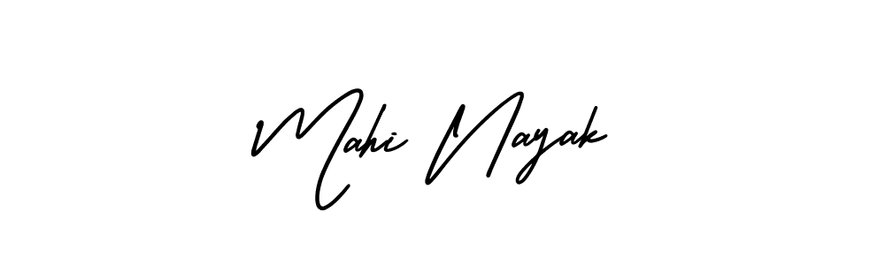 The best way (AmerikaSignatureDemo-Regular) to make a short signature is to pick only two or three words in your name. The name Mahi Nayak include a total of six letters. For converting this name. Mahi Nayak signature style 3 images and pictures png