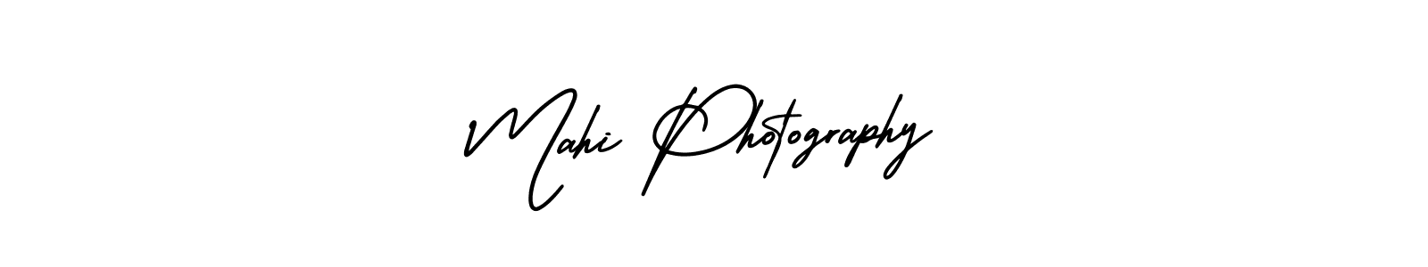 You should practise on your own different ways (AmerikaSignatureDemo-Regular) to write your name (Mahi Photography) in signature. don't let someone else do it for you. Mahi Photography signature style 3 images and pictures png