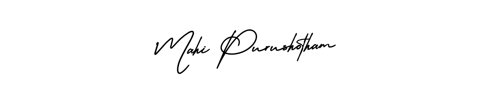 AmerikaSignatureDemo-Regular is a professional signature style that is perfect for those who want to add a touch of class to their signature. It is also a great choice for those who want to make their signature more unique. Get Mahi Purushotham name to fancy signature for free. Mahi Purushotham signature style 3 images and pictures png