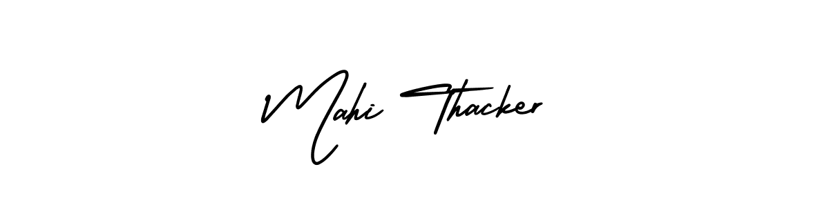 Mahi Thacker stylish signature style. Best Handwritten Sign (AmerikaSignatureDemo-Regular) for my name. Handwritten Signature Collection Ideas for my name Mahi Thacker. Mahi Thacker signature style 3 images and pictures png