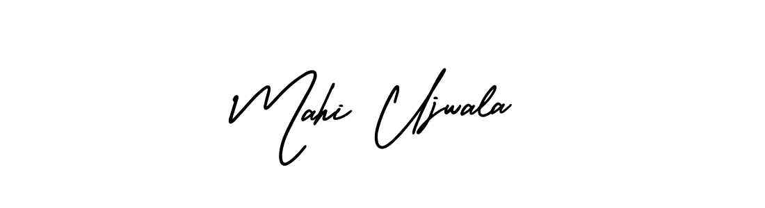 It looks lik you need a new signature style for name Mahi Ujwala. Design unique handwritten (AmerikaSignatureDemo-Regular) signature with our free signature maker in just a few clicks. Mahi Ujwala signature style 3 images and pictures png