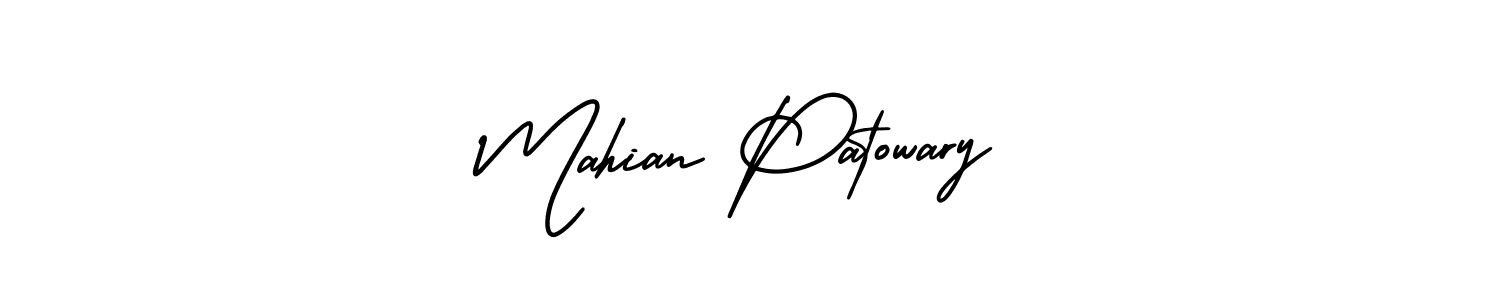 if you are searching for the best signature style for your name Mahian Patowary. so please give up your signature search. here we have designed multiple signature styles  using AmerikaSignatureDemo-Regular. Mahian Patowary signature style 3 images and pictures png