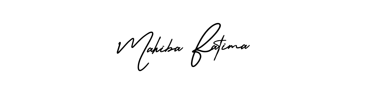 Mahiba Fatima stylish signature style. Best Handwritten Sign (AmerikaSignatureDemo-Regular) for my name. Handwritten Signature Collection Ideas for my name Mahiba Fatima. Mahiba Fatima signature style 3 images and pictures png
