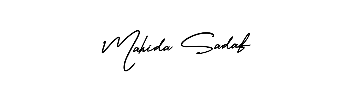 How to make Mahida Sadaf name signature. Use AmerikaSignatureDemo-Regular style for creating short signs online. This is the latest handwritten sign. Mahida Sadaf signature style 3 images and pictures png