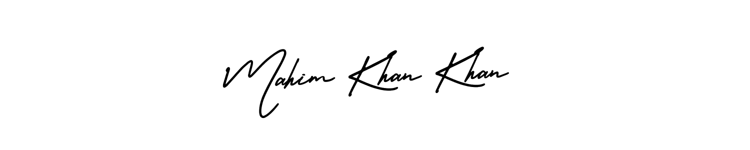 AmerikaSignatureDemo-Regular is a professional signature style that is perfect for those who want to add a touch of class to their signature. It is also a great choice for those who want to make their signature more unique. Get Mahim Khan Khan name to fancy signature for free. Mahim Khan Khan signature style 3 images and pictures png