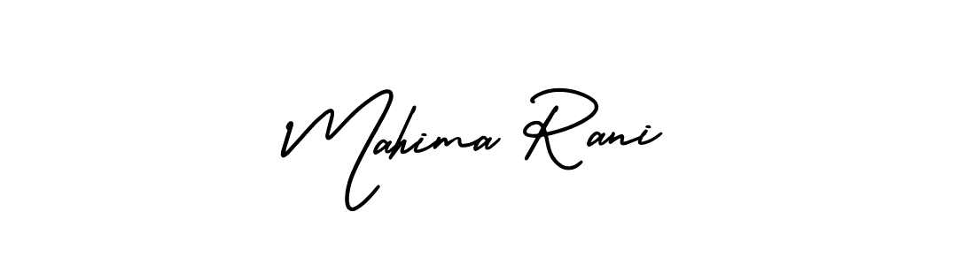 How to make Mahima Rani signature? AmerikaSignatureDemo-Regular is a professional autograph style. Create handwritten signature for Mahima Rani name. Mahima Rani signature style 3 images and pictures png